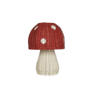 Lampe en forme de champignon rouge, panier de rangement fait main, vente en gros, écologique, fabriqué au Vietnam, prêt à être expédié - Product Image 1