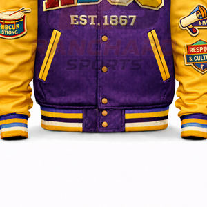 Chaqueta Unisex HBCU Estilo Letterman – Chaqueta Tradicional de Lana con Mangas de Cuero para Mostrar el Orgullo Universitario - Product Image 3