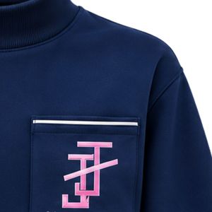 Sudadera de cuello alto para hombre, mezcla de algodón suave, forro polar, manga larga, cuello alto, logotipo personalizado, ropa casual de moda al por mayor - Product Image 3