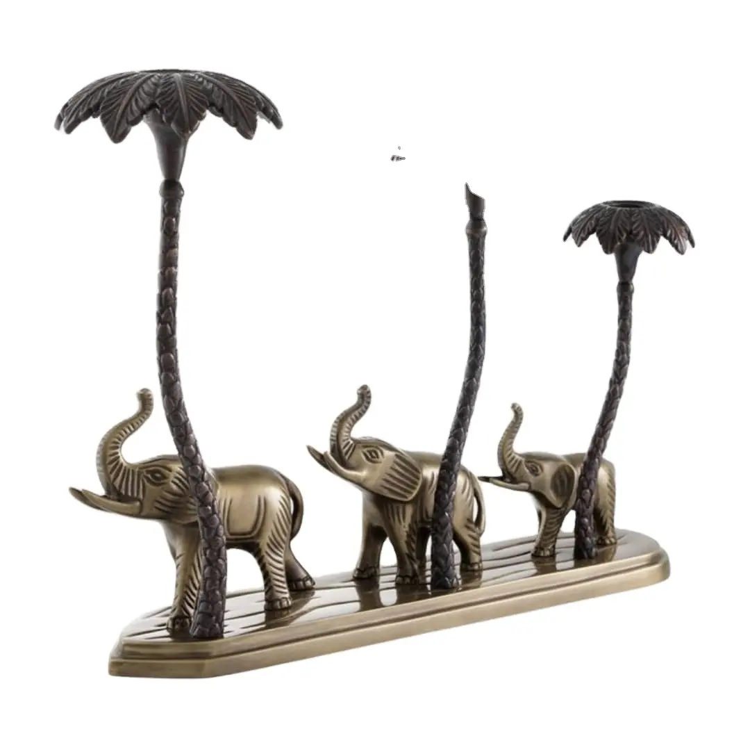 Portavelas de elefante de la suerte para Decoración de mesa, soporte de luz de té, candelabro de boda, recuerdo