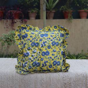 Funda de Cojín de Algodón Indio con Estampado Floral Estilo Side, en Algodón Puro para Uso en el Hogar y Hoteles - Product Image 2