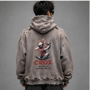 เสื้อฮู้ดดี้ผู้ชายสไตล์ดิสเทรส ทรงหลวม พรีเมียม สตรีทแวร์ นุ่ม อุ่น ใส่ได้ทุกวัน ไอเท็มสุดฮิต ล่าสุด - Product Image 3