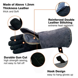 Leather Cowhide Welding Protection <b>Gloves</b> Waterproof Mechanic Safety Working <b>Gloves</b> for Workers and Hunters - Product Image 5