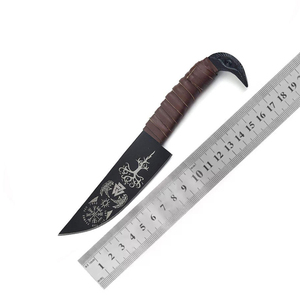 มีดวัฒนธรรมยุคกลางแบบไวกิ้ง ใบมีดเหล็กคาร์บอนตีขึ้นรูปด้วยมือ ขายดี พร้อมด้ามจับหุ้มหนังและปลอกหนัง รับผลิตแบบ OEM - Product Image 4