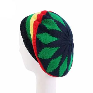 Gorro de Boina Rasta Jamaicano Tejido a Mano, Estilo Reggae, Gorro Holgado Rojo, Amarillo y Verde, Unisex, 100% Acrílico, para Uso Diario, Casual, Esquí, Venta al Por Mayor - Product Image 5