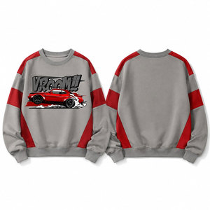 Bulk ODM Custom Abstract Fragment DTG Printed Oversized Hoodies 330G Crew Pullover Hip Hop Men Sweatshirts - Product Image 1