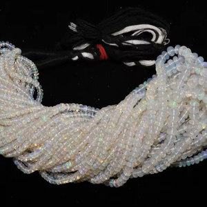 ลูกปัดโอปอลเอธิโอเปียธรรมชาติแบบเรียบเงา ลูกปัดโอปอลไฟแบบรอนเดลล์ ขนาด 3-5 มม. ลูกปัดโอปอลเรียบ 16 นิ้ว สำหรับทำเครื่องประดับ - Product Image 1