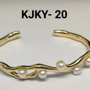 Freshwater Pearl AD <b>Bracelet</b> Gold Plated American Diamond Pearl <b>Bracelet</b> Wholesale Manufacturer - Product Image 3