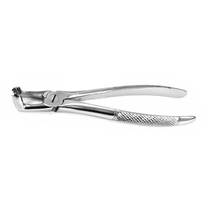 Forceps d'extraction dentaire atraumatique de couleur argentée, finition polie de qualité supérieure, pour la récupération des racines inférieures - Product Image 3