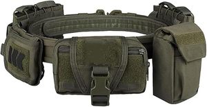 Heavy Duty Utility Waist Belt with <b>Pouches</b> Adjustable Outdoor Gear Belt for Hiking Camping <b>Work</b> - Product Image 2