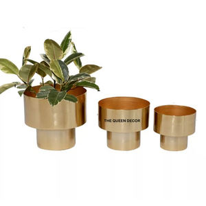 Macetas de Metal de Lujo con Diseño Elegante, Ajustables, Doradas, para Plantas y Flores, de Interior y Exterior, Soporte para Macetas - Product Image 1