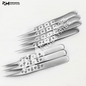 Pince à cils RMI à pointe droite, nouveau design, logo cœur, en acier inoxydable, pince à cils professionnelle - Product Image 3