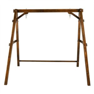 600lbs Fir Wood <b>Swing</b> <b>Frame</b> 188*135*170cm Carbonized Color 4ft Patio <b>Swing</b> for <b>Swing</b> Chair - Product Image 5