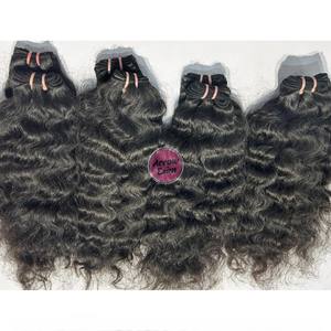 Extensions de cheveux humains vierges indiens Remy de qualité supérieure, tissage bouclé à double trame, naturel (1B-2), 10-30 pouces - Product Image 4