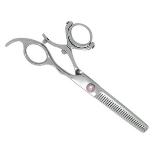 Premium German Stainless Steel Professional Salon <b>Barber</b> Hair Thinning Scissors Sharp Precision <b>Blade</b> Removable Finger Rest - Product Image 4