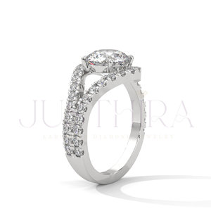 Elegant Design 14k Rose Gold Engagement Ring Classic Proposal Ring With Round Cut Moissanite Diamond <b>Wedding</b> Jewelry Gift - Product Image 3