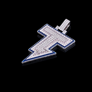 Colliers pendentifs éclair en moissanite couleur D VVS brillante pour hommes et femmes, vente en gros de bijoux pour hommes, testés au diamant - Product Image 1