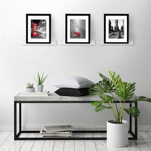 Set di 3 Mensole Galleggianti da Parete Bianche YJ da 14 Pollici in Materiale Rattan per Ufficio, Soggiorno, Camera da Letto, Mensole Decorative da Appendere - Product Image 1