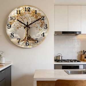 Large <b>Modern</b> Resin Analog Quartz <b>Wall</b> <b>Clock</b> Snowflake Pattern Antique Design Living Room Single Face Christmas Battery Powered - Product Image 1