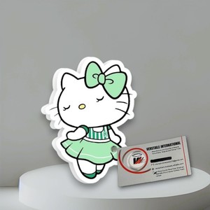 Las Más Modernas Pestañas de Diamantes con Lazo Verde de Hello Kitty, Herramienta de Belleza Acrílica Reutilizable y Ecológica para Extensión de Pestañas - Product Image 6