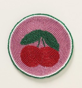Floral Embroidery Seed <b>Bead</b> <b>Coaster</b> Set For Home Cafes New Design Table Protection Mats For Dining Coffee Table Decoration - Product Image 4