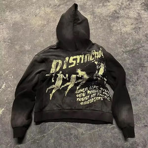 Sudadera con Capucha OEM Ligera de Algodón y Forro Polar, con Logotipo Personalizado Bordado, Diseño con Bolsillo, Efecto Deslavado por el Sol - Product Image 1