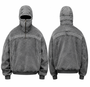 เสื้อฮู้ดเดนิมผู้ชายคุณภาพสูงพร้อมซิปสำหรับใส่ในฤดูใบไม้ร่วง - Product Image 1