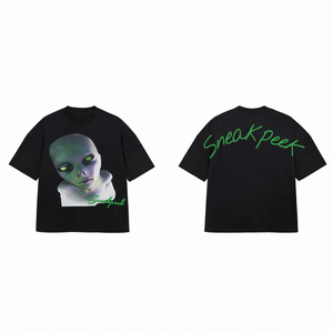 Camiseta Gráfica Personalizada para Hombre, 100% Algodón, Estilo Urbano, OEM, Oversize, Manga Corta, Corte Recortado, 240g, Jersey Transpirable, Ecológica - Product Image 1