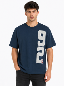 T-shirt en coton à col rond et manches courtes pour homme Livster, imprimé graphique, ample, doux, respirant, streetwear décontracté - Product Image 1