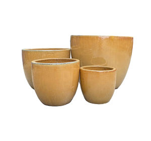 Popular Trendy Selling Eco-Friendly <b>Ceramic</b> Clay <b>Egg</b>-Shaped Glazed Creative Flower Pots Drainage Hole Planting Green Trees - Product Image 3