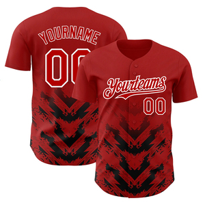 เสื้อซอฟต์บอลแบบกำหนดเองได้ แขนสั้น คอวี ระบายเหงื่อได้ดี ลายสาดสีแดงน้ำเงิน พิมพ์ชื่อทีมและหมายเลข 100% โพลีเอสเตอร์ - Product Image 2