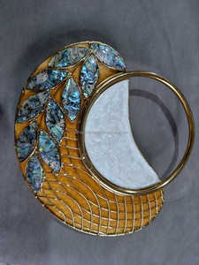 Sac à main élégant en coquille de perle avec détails scintillants en nacre, sac à main de luxe pour femmes, artisanat en résine d'Inde à vendre - Product Image 2