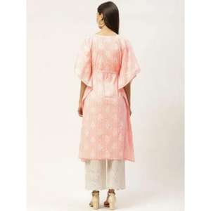 Elegante Kaftán Maxi con Cordón en Color Rosa Pálido, Vestido Casual y Cómodo para Otoño, para Mujeres Modernas - Product Image 2