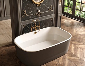 Bañera Moderna de Acrílico Independiente, Rectangular, Ecológica, para Parejas, de Gran Tamaño, Superficie Sólida, con Certificación CUPC, para Interiores/Hotel - Product Image 1