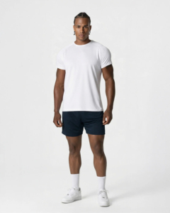 Camiseta Blanca de Cuello Redondo para Hombre, Corte Regular, con Mangas Raglán, Ropa Deportiva ODM, 220 Gramos, Transpirable y Antipilling, Estilo Urbano - Product Image 5