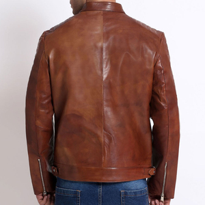 Men Leather <b>Jacket</b> Professional Style Leather Outerwear Comfortable Fit Durable Material Classic Design For Casual Wear Travel - Product Image 4