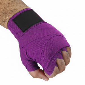 Bandages de boxe en coton violet 4M semi-élastiques pour poignets, équipement de protection Muay Thai MMA, bandages personnalisés - Product Image 3
