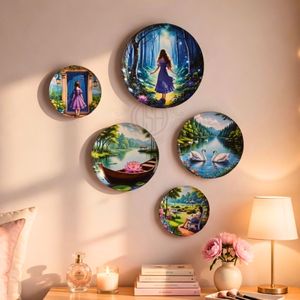 Ensemble de 5 plaques murales décoratives en métal pour la décoration de la maison, art mural suspendu coloré pour le salon, la chambre et le bureau - Product Image 2