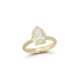 Bague de fiançailles en diamant de laboratoire taille poire, or massif 14K 18K, monture à griffes matifiées, solitaire, pour femme, vente en gros - Product Image 5
