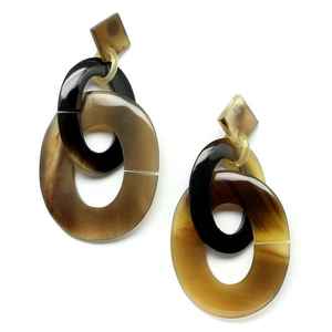 Pendientes de disco de cuerno de búfalo natural étnicos, hechos a mano, joyería moderna y duradera, tamaño personalizado, artesanía - Product Image 1