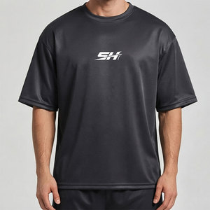 Camiseta Deportiva Extra Grande para Hombre, Transpirable, Agradable al Tacto, Mezcla de Poliéster, Corte Holgado, Camiseta de Verano a Bajo Precio - Product Image 1