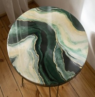 Table basse moderne portable en résine époxy ultra transparente de haute qualité, éco-responsable, avec structure en acier, revêtement 3D pour mobilier de maison
