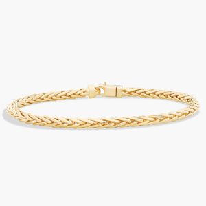 Bracelet Franco carré à coupe diamant pour homme en or jaune - Product Image 1