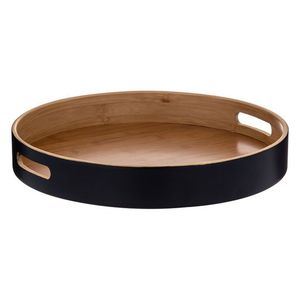 Plateau en bois avec poignées - Plateau de rangement décoratif pour la décoration de la maison, assiette de mariage - Product Image 2