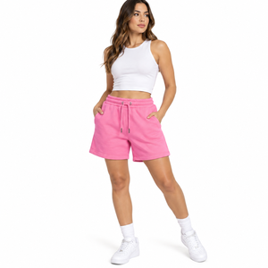 custom <b>yellow</b> <b>shorts</b> cotton french terry sweat <b>shorts</b> blank casual jogger high waist gym <b>short</b> knee length loose fit - Product Image 4