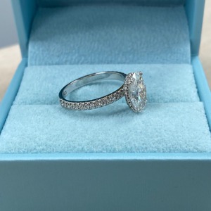 Bague de fiançailles en diamant de laboratoire, taille ovale, avec halo, alliance en or massif 14 carats pour femme - Product Image 2