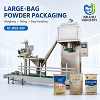 Machine d'emballage de poudre chimique avec pesage de 5 à 50 kg, convoyage par bande et couture automatique pour sacs tissés AT-DGS-50F