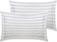 Juego de Ropa de Cama de Hotel Personalizable con Rayas Blancas, 300 Hilos, Microfibra Premium, Ecológica, Duradera, Transpirable, Moderna, Suave y Cómoda
