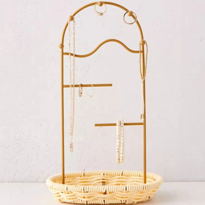 Elegante soporte de joyería con cesta para collares, anillos, pendientes, pulseras y organizador de joyas decorativas para almacenamiento y exhibición - Product Image 1