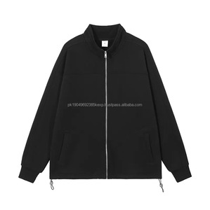 Sweat à capuche élastique à ourlet ample pour l'hiver en tissu épais impression personnalisée surpiqûres supplémentaires veste à capuche - Product Image 3